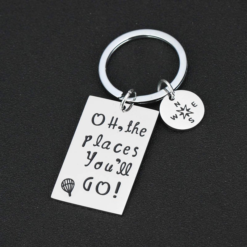 YEEQIN Graduation Gift Oh The Places You Will Go Keychain Inspirational Gifts For Graduates (Keychain) - Image 2
